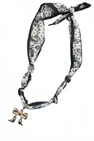 Josslyn By Wall To Wall Women's Handcrafted Scarf Necklaces In Black/white In Multi