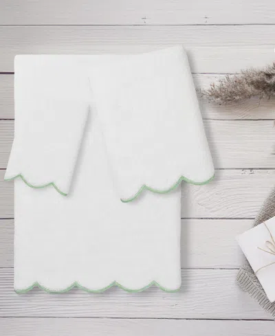 Linum Home Adornia Scallop Cotton 3-pc. Towel Set In White