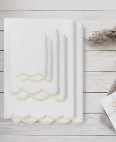 Linum Home Adornia Scallop Cotton 6-pc. Towel Set In White