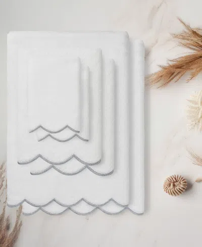 Linum Home Adornia Scallop Cotton 6-pc. Towel Set In White