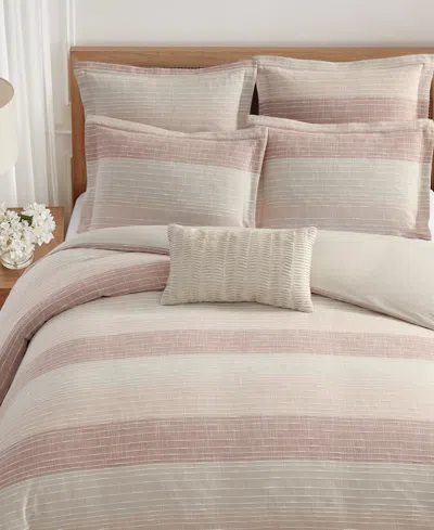 Levtex Sand Stripes Textured 2-pc. Comforter Set, Twin/twin Xl In Pink
