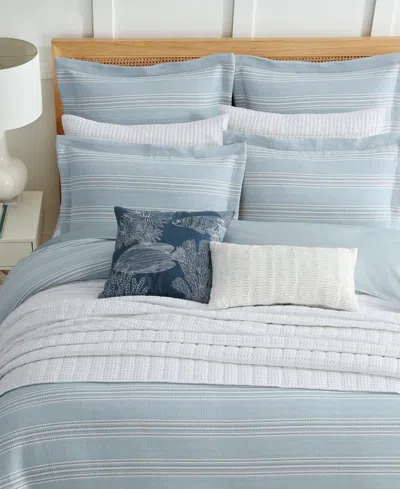 Levtex Home Clayton Stripes Textured 3-pc. Comforter Set, Full/queen In Blue