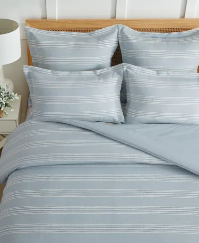 Levtex Home Clayton Stripes Textured 3-pc. Comforter Set, Full/queen In Blue
