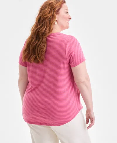 Style & Co Plus Size Perfect Graphic T-shirt, Macy's Exclusive In Pink
