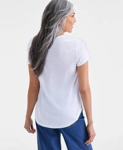 Style & Co Plus Size Perfect Graphic T-shirt, Macy's Exclusive In White