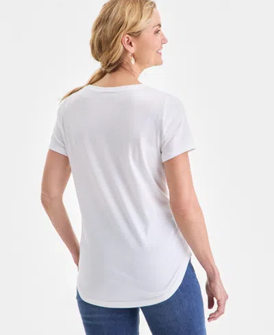 Style & Co Plus Size Perfect Graphic T-shirt, Macy's Exclusive In White