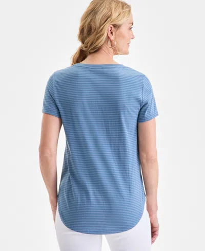 Style & Co Plus Size Perfect Graphic T-shirt, Macy's Exclusive In Blue