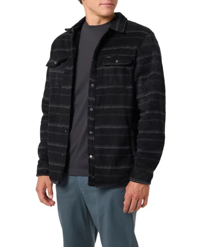 O'neill Men's Glacier High Pile Button-up Overshirt In Black