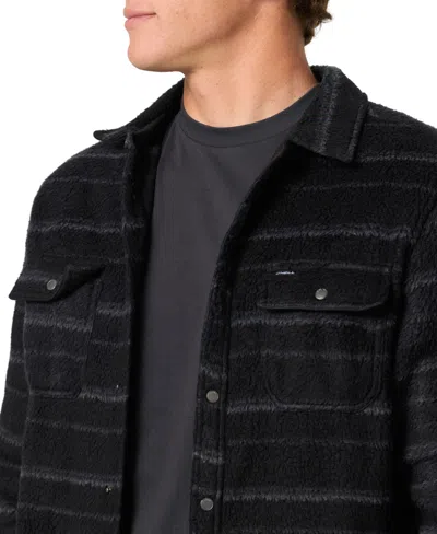 O'neill Men's Glacier High Pile Button-up Overshirt In Black