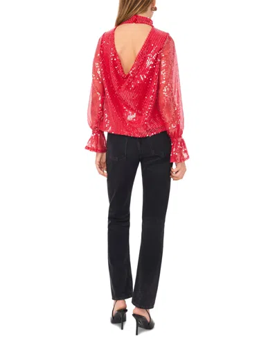 1.state Drape Back Sequin Top In Red
