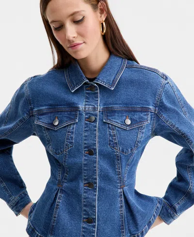 Bar Iii Women's Sculpted Denim Jacket, Macy's Exclusive