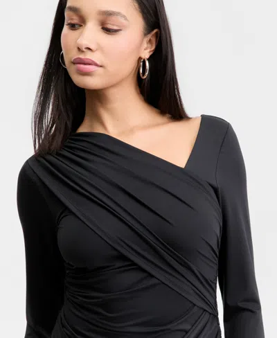 Bar Iii Women's Draped Maxi Dress, Macy's Exclusive In Black