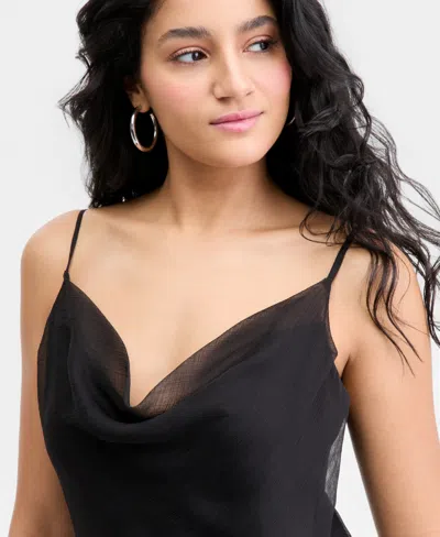 Bar Iii Women's Ruffled Mini Dress, Macy's Exclusive In Black