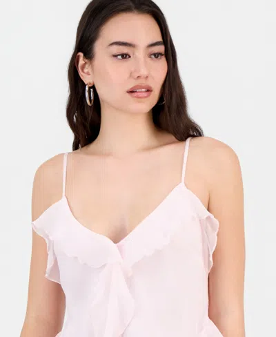 Bar Iii Women's Cascade Ruffle Tank, Macy's Exclusive In Pink