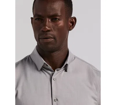 Perry Ellis Men's Slim Fit Spread Collar Shirt In Gray