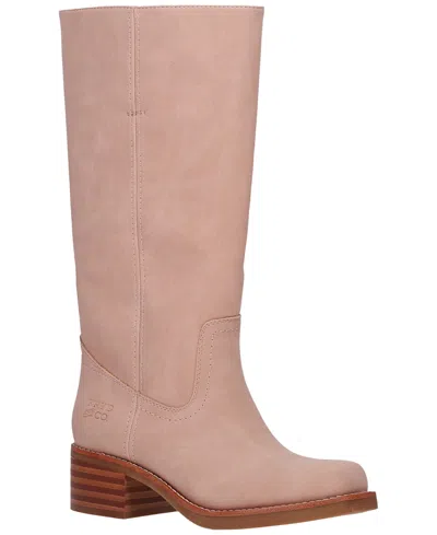Frye And Co Womens Miranda 14 Block Heel Riding Boots In Pink