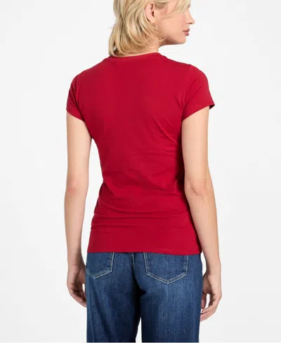 Guess Women's Short-sleeve Mixed Bling Logo R3 T-shirt In Red