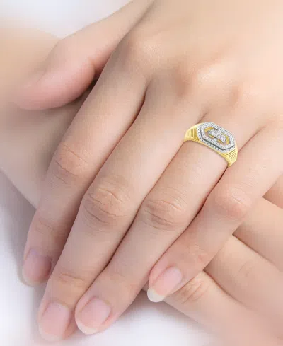 Macy's Diamond Ring (1/4 Ct. T.w.) In 10k Yellow Gold With White Rhodium In Gold