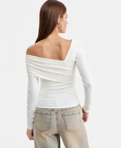 Bar Iii Women's Asymmetric Long-sleeve Top, Macy's Exclusive In White