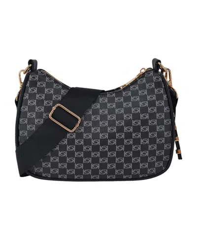 Bebe Women's Adela Monogram Small Crossbody Bag In Black