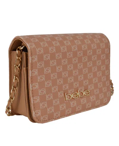 Bebe Women's Adela Monogram Mini Crossbody Bag In Brown