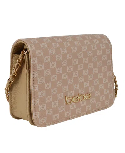 Bebe Women's Adela Monogram Mini Crossbody Bag In Sand