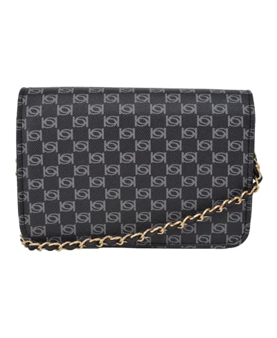 Bebe Women's Adela Monogram Mini Crossbody Bag In Black