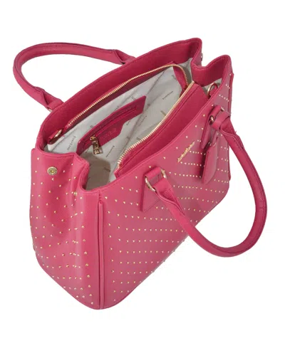 Bebe Women's Sagan Studded Medium Satchel Bag In Pink