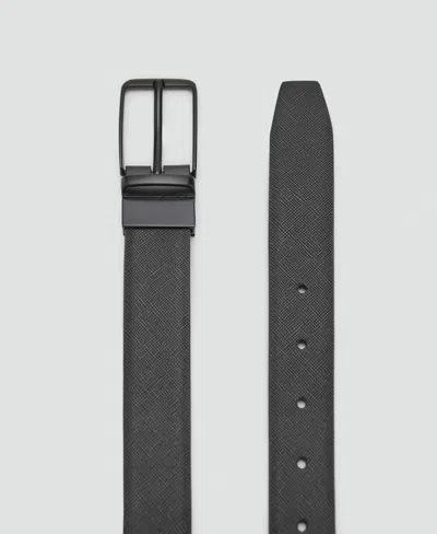 Mango Men's Leather Belt In Black
