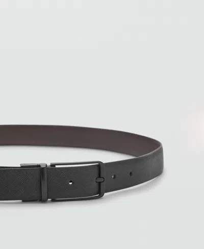 Mango Men's Leather Belt In Black