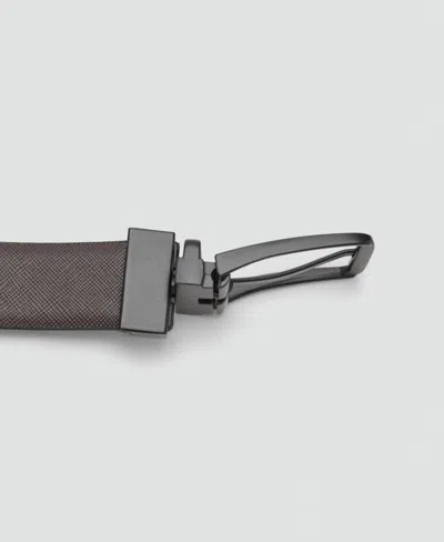 Mango Men's Leather Belt In Black