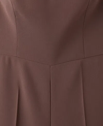 Mango Wide Leg Halter Jumpsuit In Brown