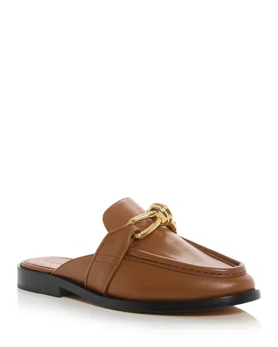 Bottega Veneta Women Astaire Leather Sabot Loafers In Brown