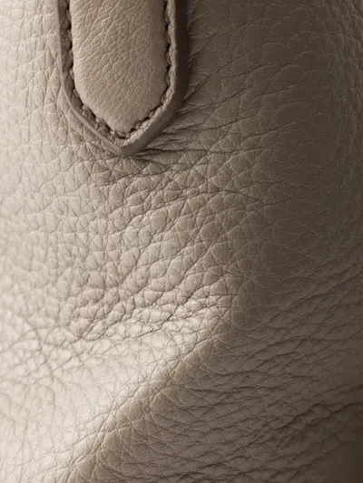 Prada Large Leather Tote Bag In Gray