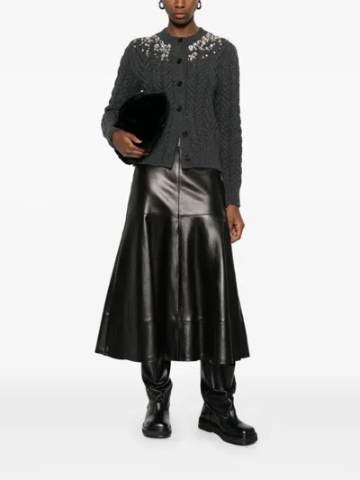 Alexander Mcqueen Crystal-embellished Cable-knit Wool And Cashmere-blend Cardigan In Multi