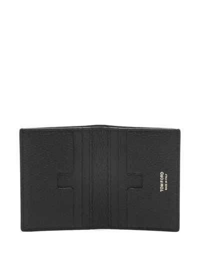 Tom Ford Textured Bi-fold Card Holder In Black