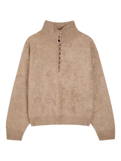 Rag & Bone Jada Brushed Cashmere Sweater Mink In Nude