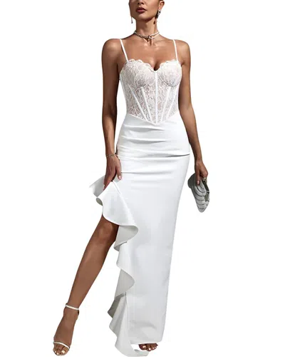 Amina Glam Maxi Dress In White