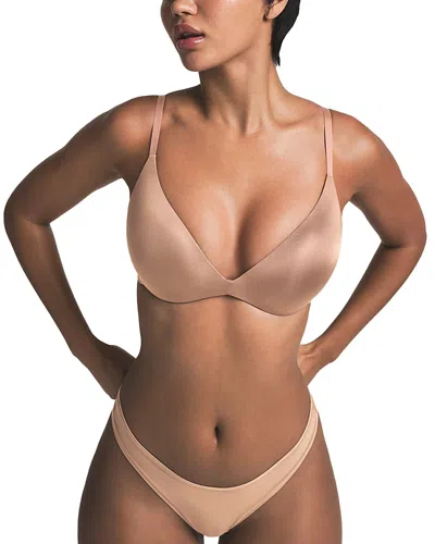 Skims Wireless Form Push Up Plunge Bra In Neutral