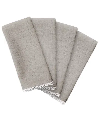 Lenox Set Of 4 French Perle Solid Napkins In Gray