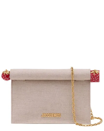 Jacquemus Beige Cotton La Petite Pochette Rond Carre, Never Carried (authentic Pre-loved)