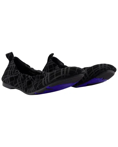 Burberry Baby Check Suede Ballerina Flat In Blue