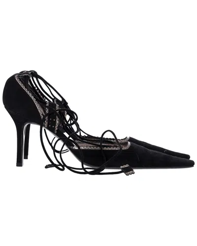 Givenchy Women's Suede Lace-up Pointed Pump (authentic Pre-loved) In Black
