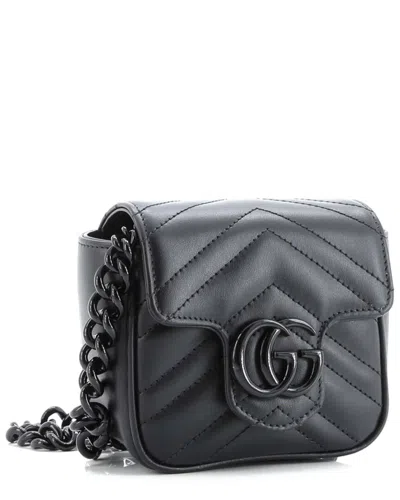Gucci Gg Marmont Flap Belt Bag Matelassé Leather Mini (authentic Pre-loved)