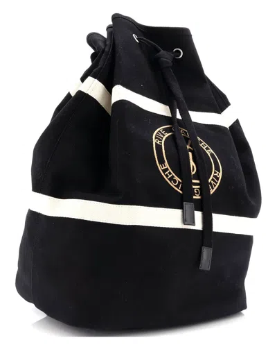 Pre-owned Saint Laurent Black Canvas Rive Gauche Backpack (authentic Pre-loved) In Black