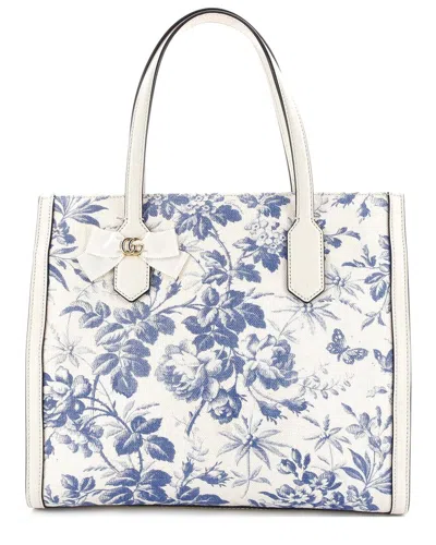 Gucci Gg Ribbon Tote Coated Printed Canvas Medium (authentic Pre-loved)