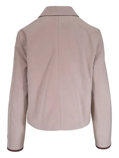 Vince Point-collar Jacket In Pink