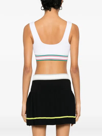 Casablanca Square-neck Striped Top In White