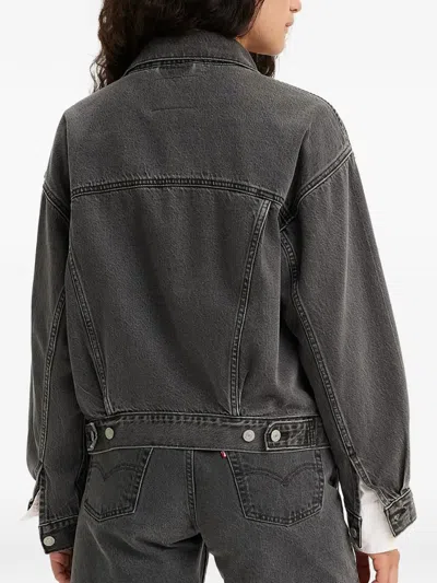 Levi's Shrunken 90s No Pleat Bejeweled Trucker Clothing In Black