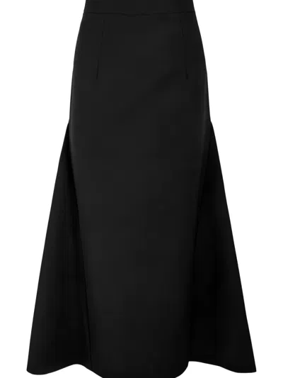 Huishan Zhang Vicky Tailored Wool Midi Skirt In Black
